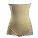 HOLYSNOW Women High Waist Cincher Pads Enhancer Underwear Panties Beige M/L