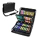 180 Colored Pencils Case / 140 Gel Pens Bag - YOUSHARES PU Leather Colored Pencil & Gel Pen Case with Zipper Holds - Artist use Supply School Large Capacity Professional Storage（Black）