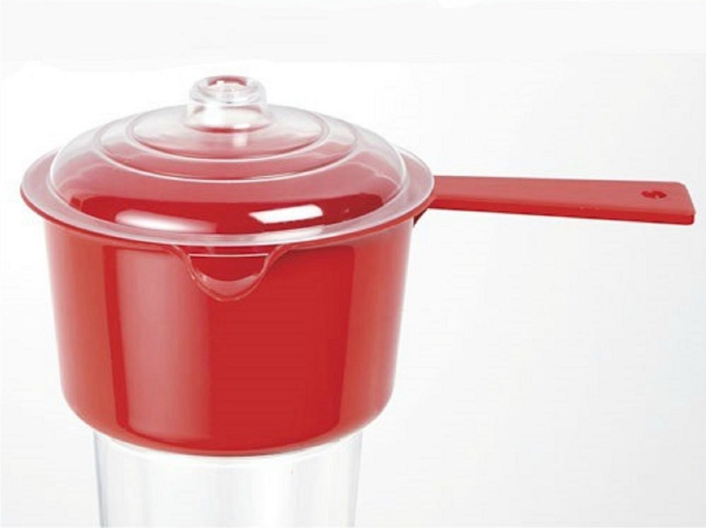 Rojo Microondas Cookware - Cazo con tapa (Pico vertedor Lip ...
