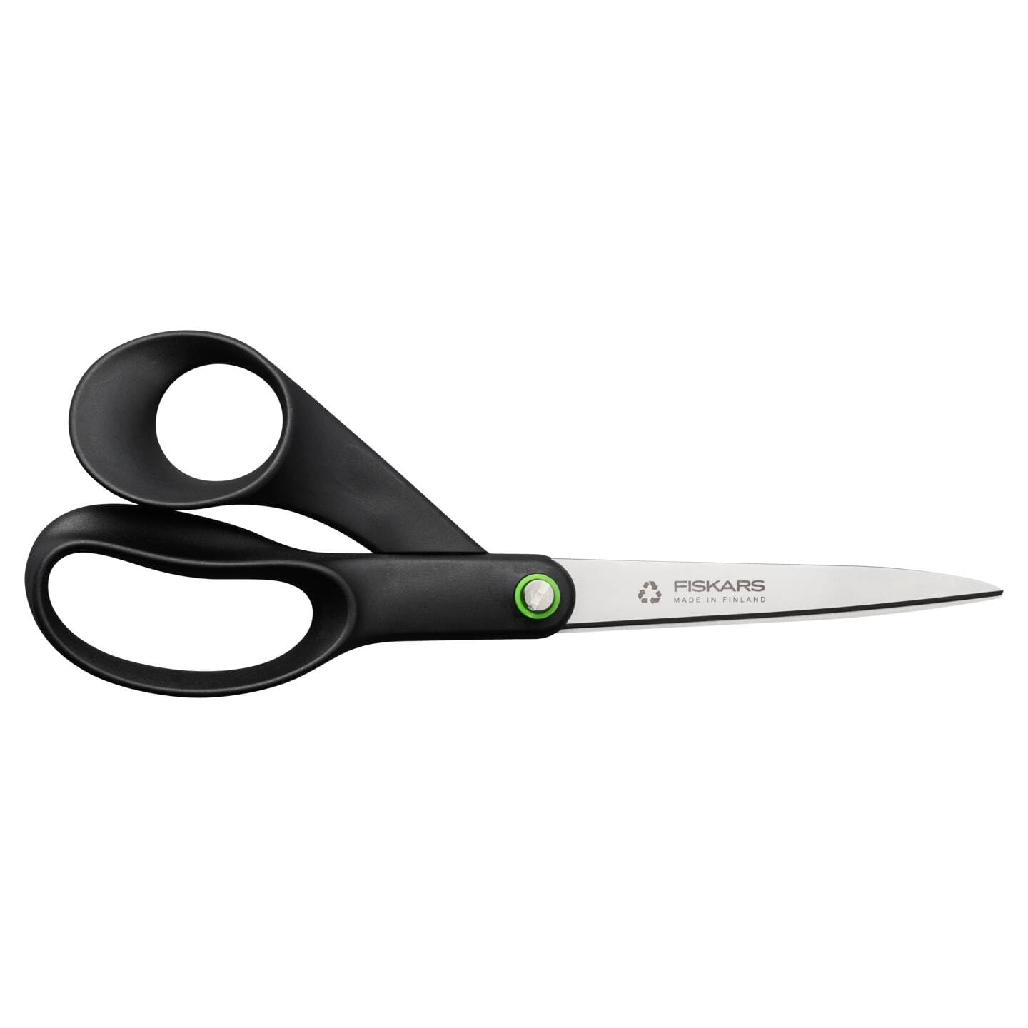 Fiskars ReNew universal scissors, length: 21 cm, recycled stainless steel/recycled plastic, functional shape, black, 1074547