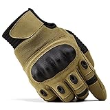 TACVASEN Men's Tactical Shooting Rubber Hard Knuckle Full Finger Combat Motorcycle Gloves