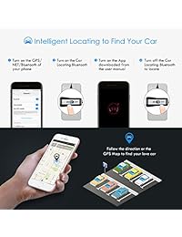 Mpow   Receptor Bluetooth con localizador de coche, kit de coche Bluetooth 4.1, adaptador de audio 2 en 1, adaptador de música inalámbrico para sistema estéreo de coche para disfrutar de llamadas manos libres y música