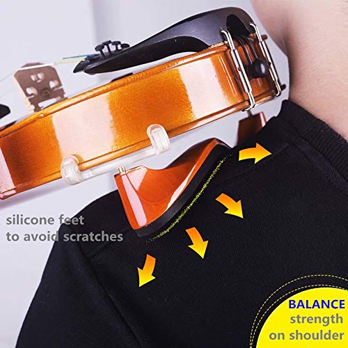 image for Imelod Violin Shoulder Rest (Wood) for 4/4 and 3/4 Violin, Violin Mute