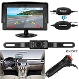 iStrong Backup Camera and Monitor Kit for Car/SUV/Minivan with 4.3'' Monitor 9V-24V System 7 White Light LED Night Vision Waterproof License Plate Camera