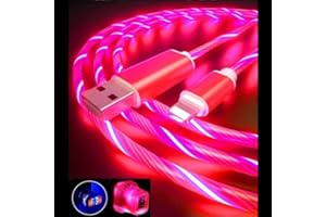 LyteCordz - Touch Sensitive ON/Off - Lighted Light Up LED Charging Charger Cable USB Cord with Matching Light Up Wall and Car Plug - (Compatible with iPhone - 6 FEET, Pink)