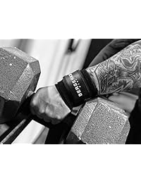 berserkr Levantamiento de Peso   Muñequeras con orificio para el pulgar (18" Par) ajustable Compresión Fit   Powerlifting, Crossfit, Strongman Entrenamiento de Fuerza   Hombres y Mujeres
