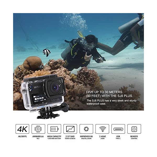 16GB TF Karte + SJCAM SJ8 PLUS Wifi Sport Action Video Kamera, HD 4K / 30FPS 12MP 170 ° Weitwinkelobjektiv 2,33 Zoll… – Bild 6