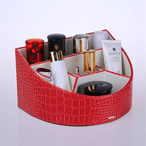 Leather Storage Box Makeup Storage Collecter (Red)