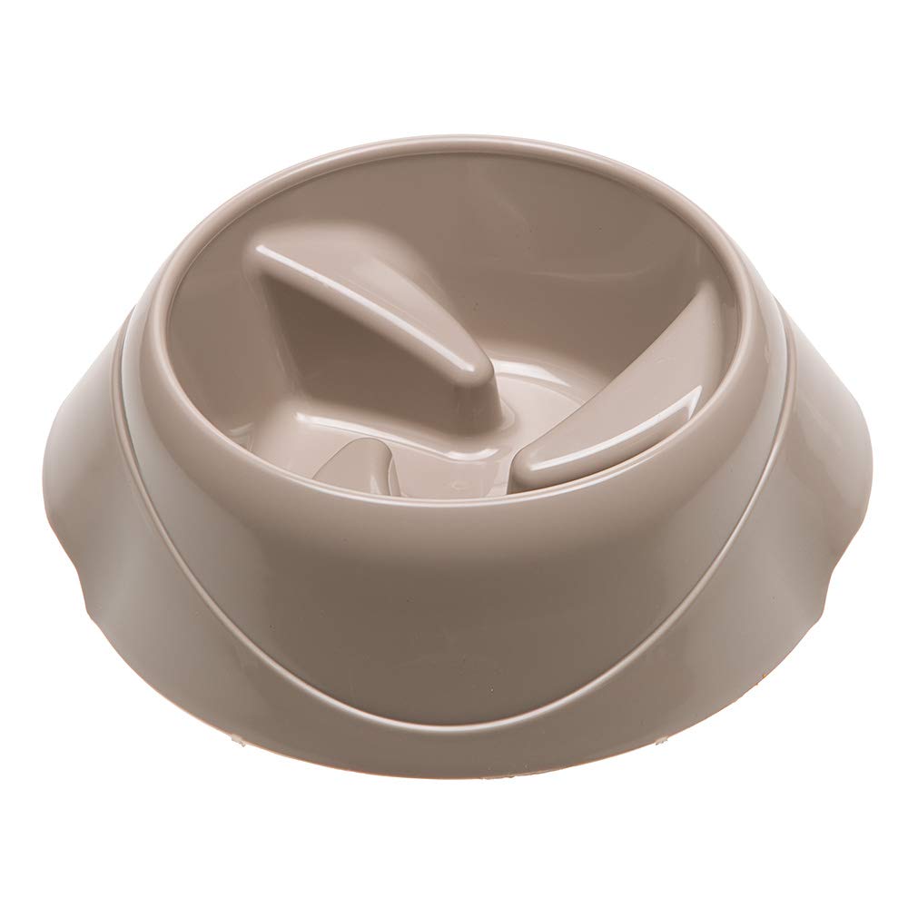 Ferplast Dog Bowl MAGNUS SLOW Anti-Gulping, Non-Slip Rubber Base, Slow Feeder, Enhances Digestion, 30 x 28 x h 14 cm. 1,5 L. Grey