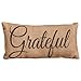 Small Grateful Calligraphy Print 6 x 12 Burlap Decorative Throw Pillow (One Pack)