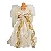 Kurt Adler UL2163 10-Light 16-1/2-Inch Ivory and Gold Angel Treetop