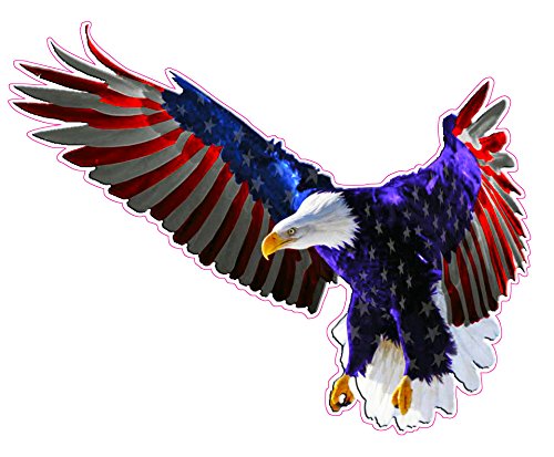 Flying American Flag Eagle Decal 6" in the United States