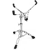 HYBIZEJZ Snare Drum Stand, Adjustable Double Braced Tripod Drum Hardware with , Lightweight Sturdy Chrome, Fit 10-14 Inch Snare Drum &amp; Practice Pad, for Drum Beginners &amp; Students