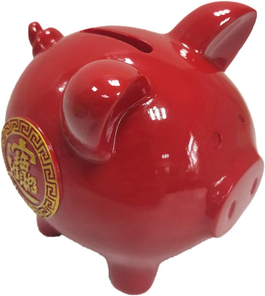 Chinese Red Piggy Bank ๆ่ฒก้ฒๅฏถ(Zhao CAI jin bao) Chinese Unique Gift , Keepsake, Girl Gift or Home Decor for Kids, Nursery Dรฉcor, Festival Gifts for Kids