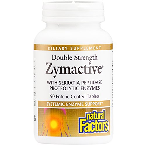 Natural Factors - Zymactive Proteolytic Enzyme Double Strength, Systemic Enzyme Support, 90 Enteric Coated Tablets
