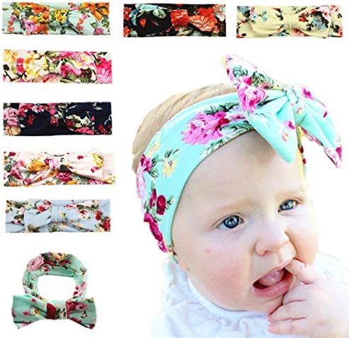 Calliar Baby Headbands Head-Scarf Hairbands for Newborn,Toddler and Childrens,8 Pack-Color 1
