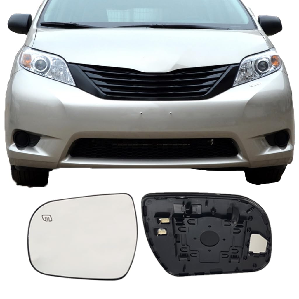 Photo 1 of Driver Side Mirror Replacement Glass Compatible with TOYOTA Sienna 2011-2019,Heated Left Side View Mirror Glass Compatible with TOYOTA Sienna 2011 2012 2013 2014 2015 2016 2017 2018 2019