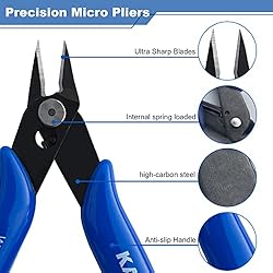 KAIHAOWIN Micro Wire Cutters with Spring, 5 Pack, 5