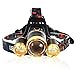 Brightest LED Headlamp 6000 Lumen Flashlight 2X 5000 mAh Rechargeable 18650 Headlight flashlights, Waterproof Hard Hat Light, Lumen Bright Head Lights, Running or Camping headlamps