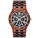 MEKU Men's Wood Wrist Watch Quartz Day Date Wooden Watch Gift (Sandalwood & Ebony)