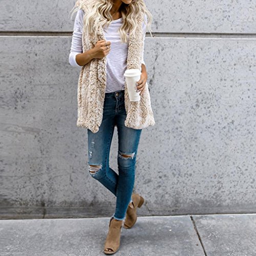 image for Tsmile Womens Vest Coat Fashion Winter Warm Faux Fur Hoodie Outwear Ca