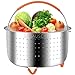 Bauschki Instant Pot Accessories, Vegetable Steamer Basket for instapot 6qt, 8qt - Egg Meat Food Rice Dumpling Cooker 6 qt, 8 quart Accessory - Stainless Steel, BPA Free Non-Slip Silicone Handle &Legs