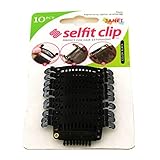 Janet Collection Selfit Clip 10pcs Hair Clips for Hair Extensions (Black)
