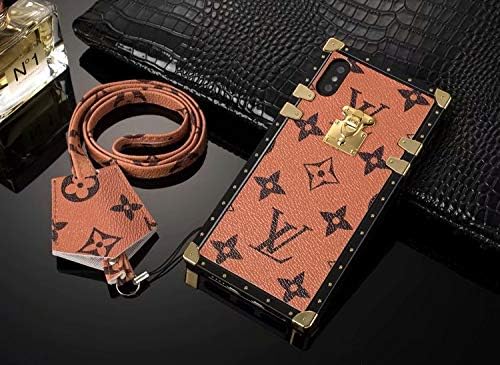 Phone Case for iPhone Xs/X, Vintage Luxury Designer Monogram Fashion Style Trunk Case, Protective Cover for iPhone Xs, iPhone X