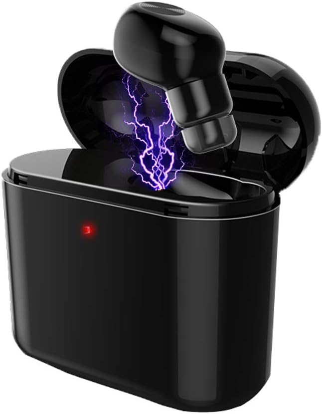 in-Ear Earphone, Sacow Mini Wireless Bluetooth Earphone with 2 in 1 Portable Charging Storage Box in Ear Noise Reduction Invisible Headset (Black)