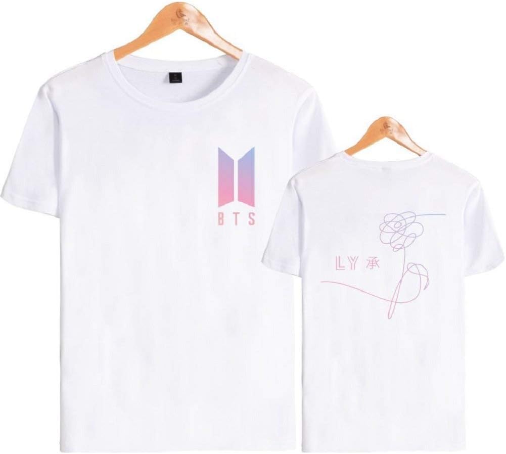 FridayLead Unisex Kpop Bangtan Love Yourself 承 'Her' T-Shirt Pink Print Short Sleeve Tee Tops