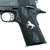 Altamont 1911 Grips - Rampant Colt - Full Size 1911 Wood Grips w. Ambi Safety fits Most Commander, Standard & Government 1911 Models - Made in USA (Blackwood - Gold Colt)