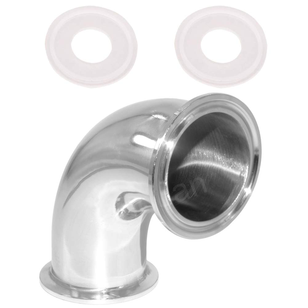 Beduan Elbow 90 Degree 2" Tube OD Stainless Steel 2" Tri Clamp Sanitary Pipe Fitting (Ferrule OD 64mm)