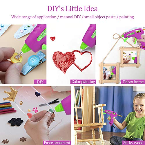E.Durable Mini Glue Gun Tool Kit Kids Friendly with Glue Sticks for School Projects, DIY Crafts, Delicate Items Like Foam, Thermocal, Floral, etc (30W)