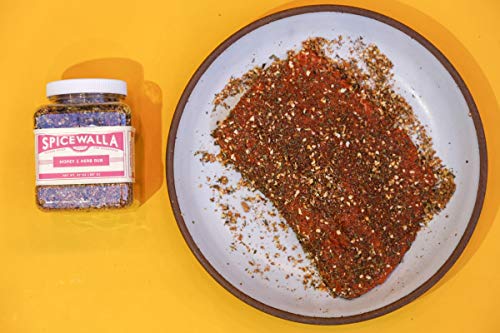 Spicewalla Honey and Herb Salmon Rub 1.5 oz | Garlic, Salt, Brown Sugar, Basil, Black Pepper | Non-GMO, GLuten Free, No MSG