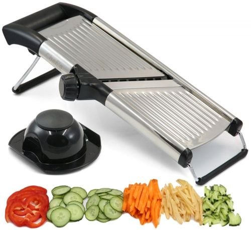 Adjustable Stainless Steel mandoline, vegetable fruit and food slicer, julienne cutter, tomato potato and onion cutter.