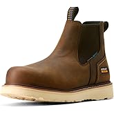 ARIAT Men's Rebar Wedge Chelsea Waterproof Composite Toe Work Boot, Distressed Brown, 10 Wide
