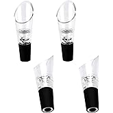 4 Pcs Wine Aerator Pourer, Wine Air Aerator and Decanter Spout Set No Drip and No Spill