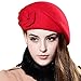 Aniwon Wool Beret Hat Stylish Womens French Artist Beret with Flowers Decoration