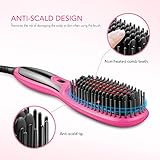 Trèsutopia Ionic Hair Straightening Brush with Fast Heated MCH Technology, Anti-Scald and Temperature Lock Function, 265 °F - 450 °F, 100-240 V Worldwide Voltage (Hot Pink)