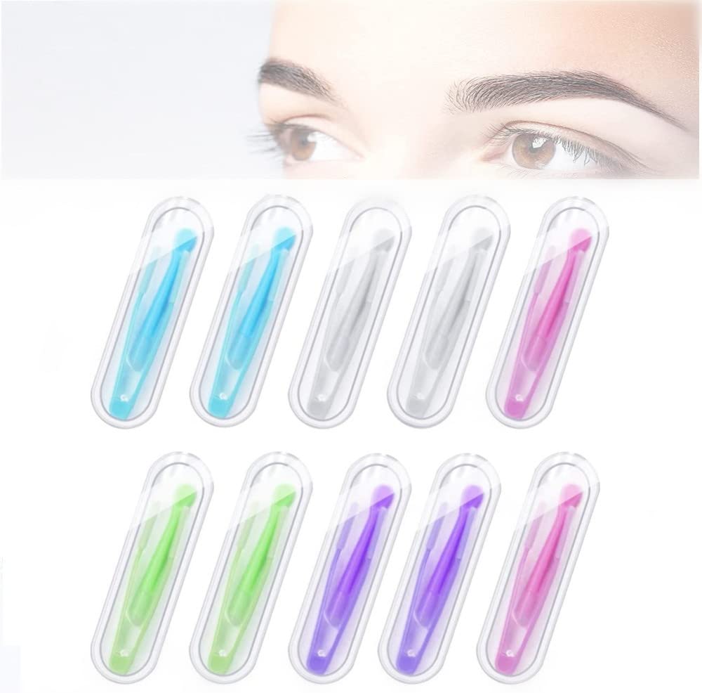 LYTIVAGEN 10 PCS Contact Lens Tweezers, Tweezers and Suction Stick with Small Box Contact Lenses Inserter Remover for Travel and Outdoor Activities