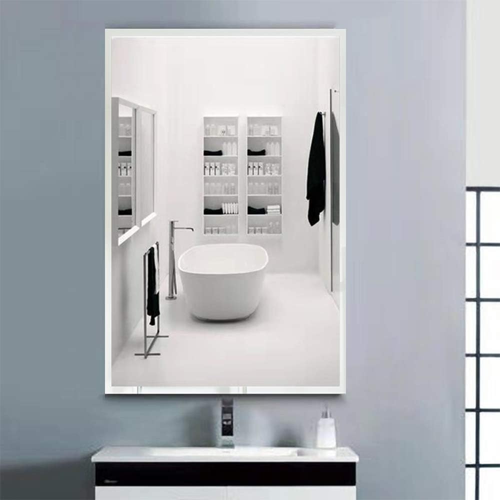 MEMOLIN Frameless Wall-Mounted Mirror Large Simple Rectangular Streamlined with 1 Inch Beveled Polished Edge Vanity Glass Panel Vanity, Bedroom, or Bathroom, 16"x24": Home & Kitchen