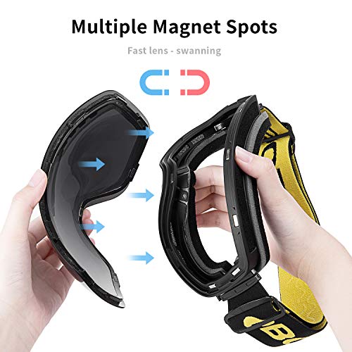 OBOSOE Ski Snowboard Snow Goggles, Interchangeable Lens 100% UV400 Protection Snow Goggles Adult Men,Women,Youth,Boys-Anti-Fog Wide Spherical Safety Goggles - Thumbnail 3
