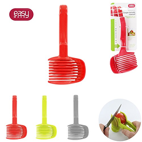 EASY MAKE - Tomato Slicer, Fruit & Vegetable Cutter and Egg Slicer - Multifunctional - Ideal for Round Slicer (Grey)
