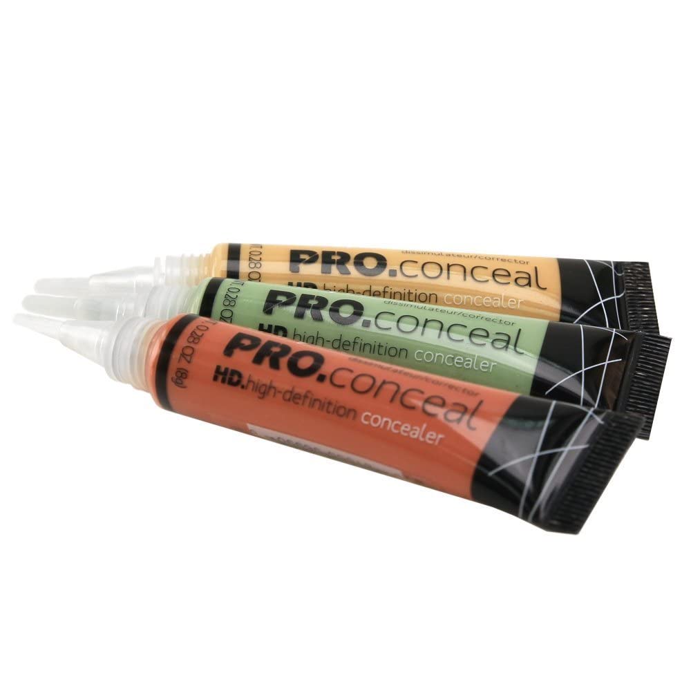 L.A. Girl Pro Conceal Set Orange, Yellow, Green Correctors, Pack of 3 (Bundle GC990+GC991+GC992-B)