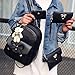 VESNIBA Women Girl Four Sets Backpack Handbag Shoulder Bags Four Pieces Tote Bag Crossbody (Black)