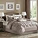 Madison Park Laurel 7 Piece Comforter Set-Mushroom-Cal.King, California King Taupe