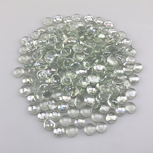 Able Stone Fire Pit Glass Fireplace Decoration Glass Chips Discount Price, 10 lbs In Flat Bead, Factory Retail Ship From USA Warehouse (Clear)