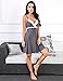 HOTOUCH Women Lingerie V Neck Nightwear Cotton Sleepwear Lace Chemise Nightdress Grey M