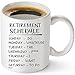Muggies Retirement Schedule Funny Coffee Tea 11oz. Mug. Unique Cup For Birthday, Mother's & Father's Day, Pension, Christmas Gifts For Mom, Dad, Nana, Papa