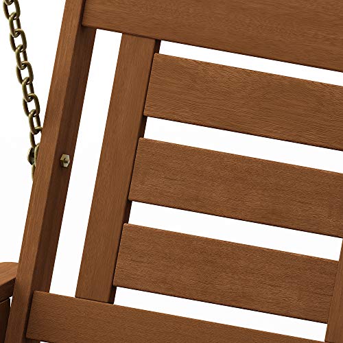 Furinno Tioman Hardwood Porch Swing with Teak Oil Support, Natural